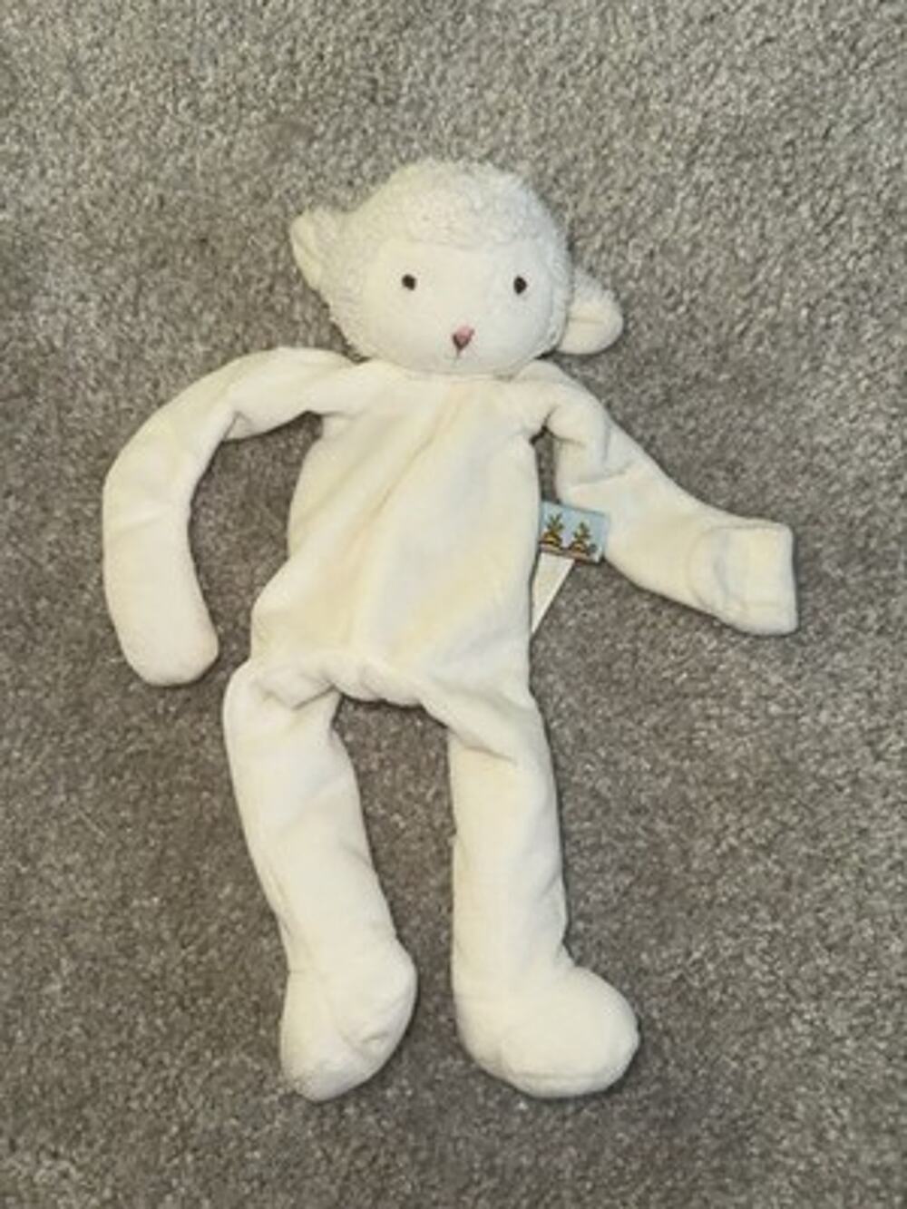 Bunnies By The Bay Wee Kiddo Lamb Silly Buddy Pacifier Holder White Lovey Plush